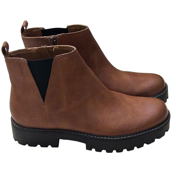 Zodiac Shiloh Chelsea Boot Womens 10 M Brown Lug Sole Zip Ankle Water Resistant - Picture 4 of 10